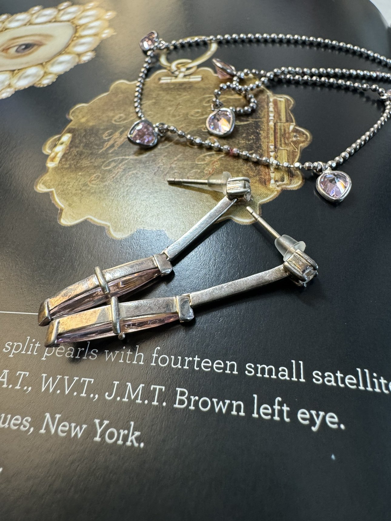 修饰圆脸原创设计通体925银耳钉耳环项链女小众设计感粉色搭配,淘宝优惠券,粉丝福利购,淘宝优惠卷