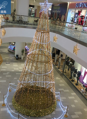 名样美陈圣诞节装饰户外大型框架圣诞树套8/10米12m商场酒店布置