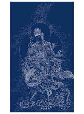 文殊菩萨榆林窟描金画稿道家神仙神话人物临摹线稿白描底稿自己画
