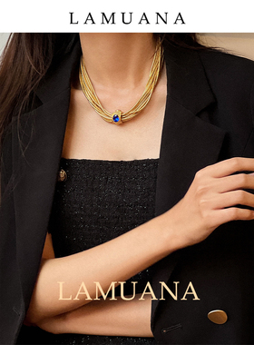 LAMUANA彩钻镀金复古项链