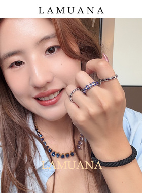 LAMUANA葡萄苏打气泡戒指小众设计银色叠戴彩色82130