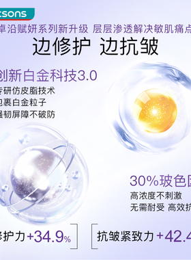 屈臣氏S.A.卓沿赋妍提拉紧塑面膜10片 抗皱修护紧致官方正品