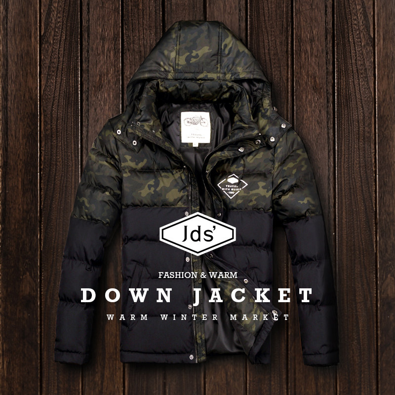 2020迷彩防水男士中长款连帽羽绒服 角斗士服饰羽绒服