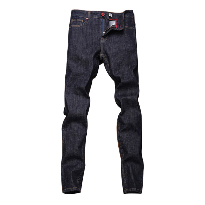 加绒加厚男原黑色弹力小脚牛仔裤 角斗士服饰牛仔裤