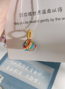 纯手工精编金边粽子吊坠成品配件