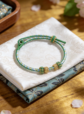 手工编织绳手链可穿珠可调节手绳