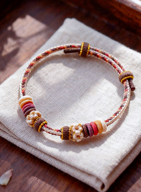 纯手工编织绳咖色手绳