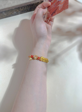 纯手工保色金线编织手绳可穿珠