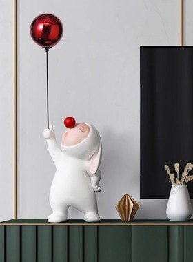 轻奢高档网红气球兔子装饰摆件