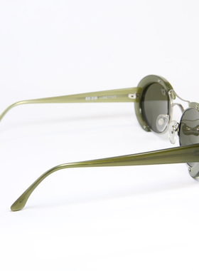 椭圆形个性墨绿色墨镜设计师款