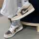 Nike AJ1 ເກີບບ້ວງສີນ້ໍາຕານຕ່ໍາສຸດສໍາລັບຜູ້ຊາຍແລະແມ່ຍິງ