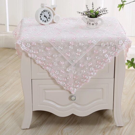 Bedside Table Cloth Cover Towel European Style Lace Cover Refrigerator Washing Machine Tv Air Conditioning Cover