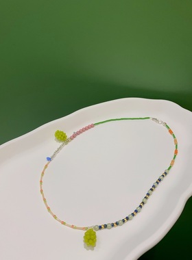 HUYA手作青提果子925银串珠