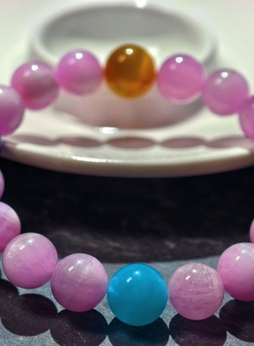 盖亚回声 天然多宝水晶手链11mm多宝紫锂辉手串 青金石紫色锂辉石