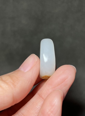 新疆和田玉白玉籽料戒指环苏工满皮男女款玉器17mm马鞍戒