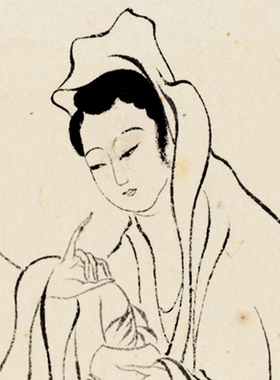 字画客厅佛像挂画像书画作品溥儒观音观世音像藏文大悲咒卷轴装裱