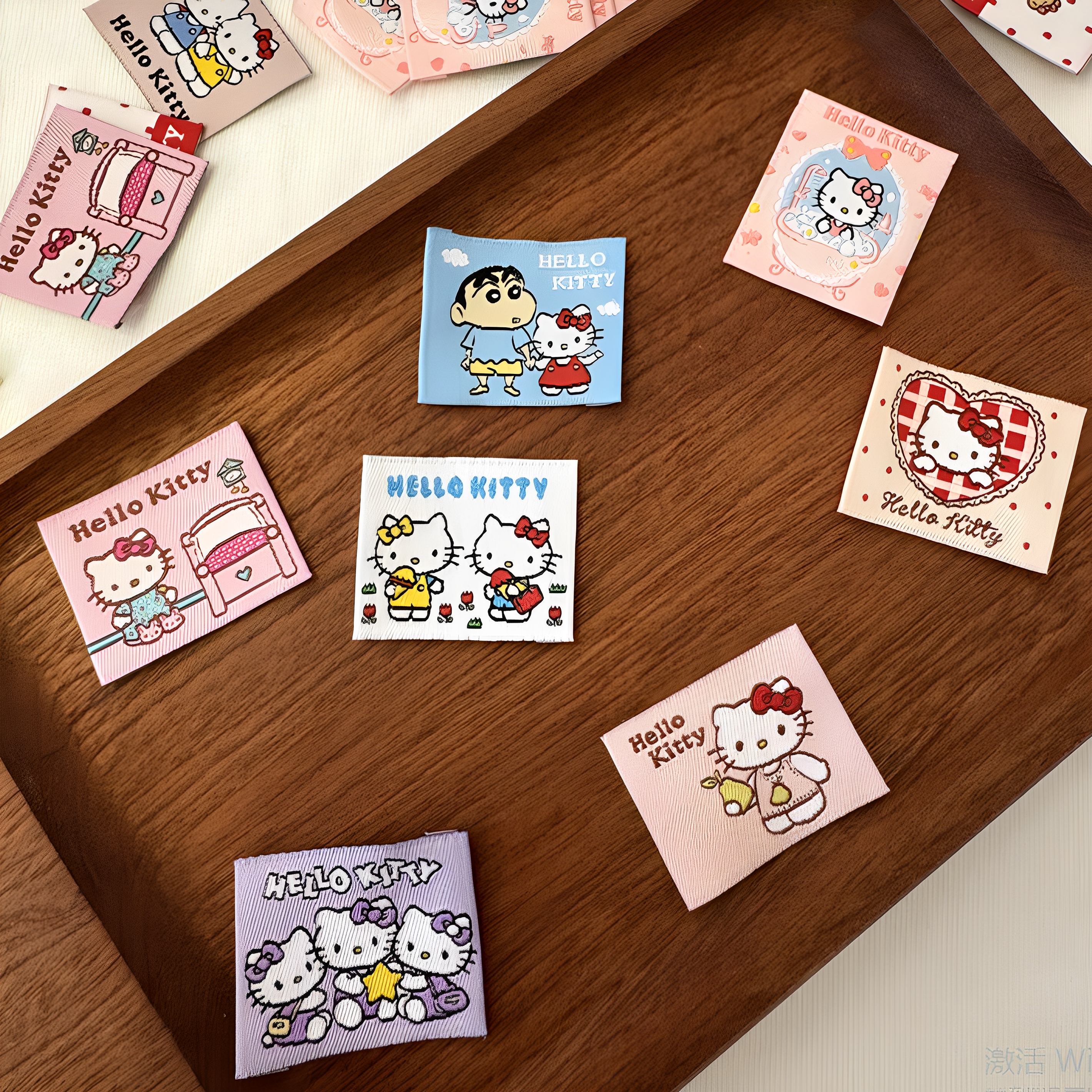 服装横领标订做衣服商标定做织唛布标水洗标现货卡通标签 横板标 - 图1