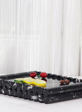 现代大理石长方形双层果