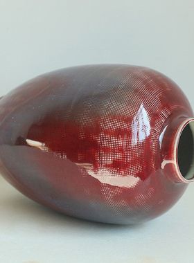 宋代美学新中式禅意红色陶瓷花瓶 小口花器家居客厅茶室软装摆件