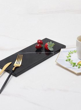 大理石长方形收纳托盘卫浴首饰