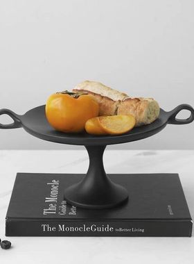 现代原创设计实木托盘收纳置物果盘零食糕点盘样板间民宿茶几摆件