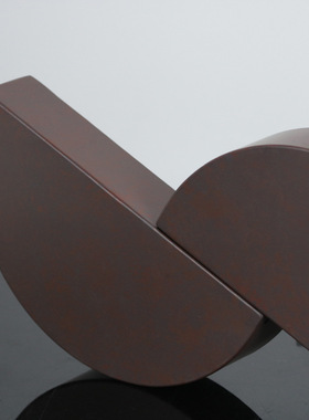 现简约铁艺双半圆摆件客厅样板房桌面书房摆件时尚软装饰品