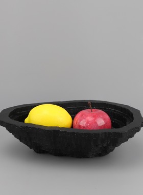 北欧树脂果盘摆设样板间客厅餐厅茶几轻奢家居收纳装饰品黑色白色