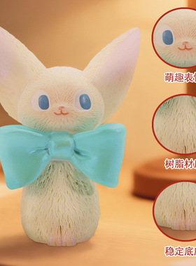 萌宠盲盒猫蝴蝶结树脂摆件送礼