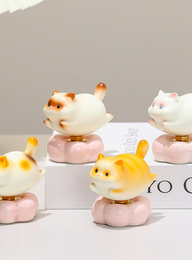 树脂福瑞猫猫转转乐解压摆件