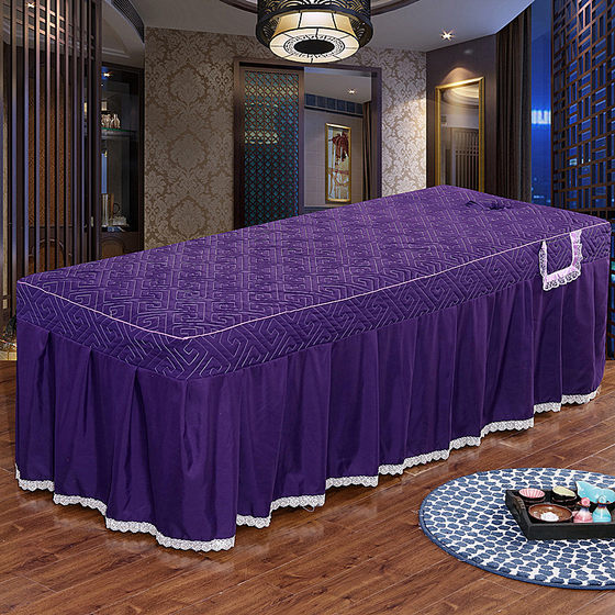 Beauty bedspread single piece for all seasons solid color massage bed