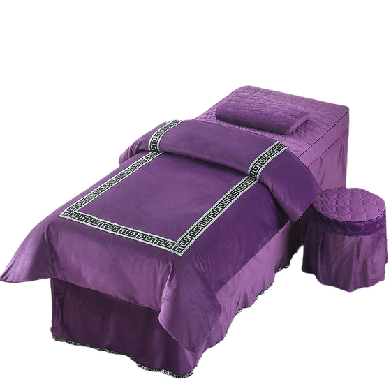 Beauty bedspread crystal velvet four-piece set for physical therapy and massage