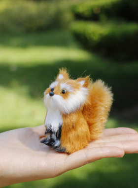 仿真狐狸桌面创意摆件