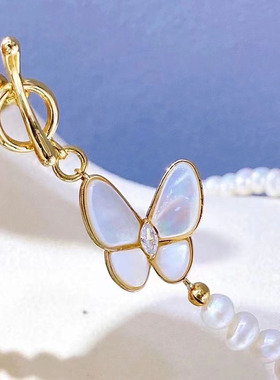 单层蝴蝶扣项链锁骨链毛衣链