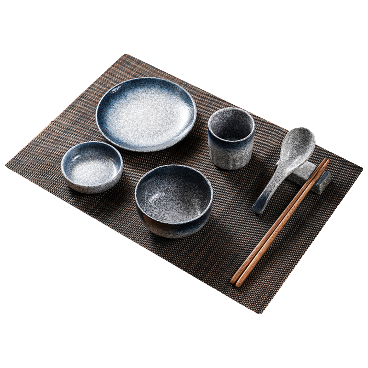 日式复古一人食餐具碗碟套装酒店摆台四件套碗筷盘子味碟餐厅商用,淘宝优惠券,粉丝福利购,淘宝优惠卷