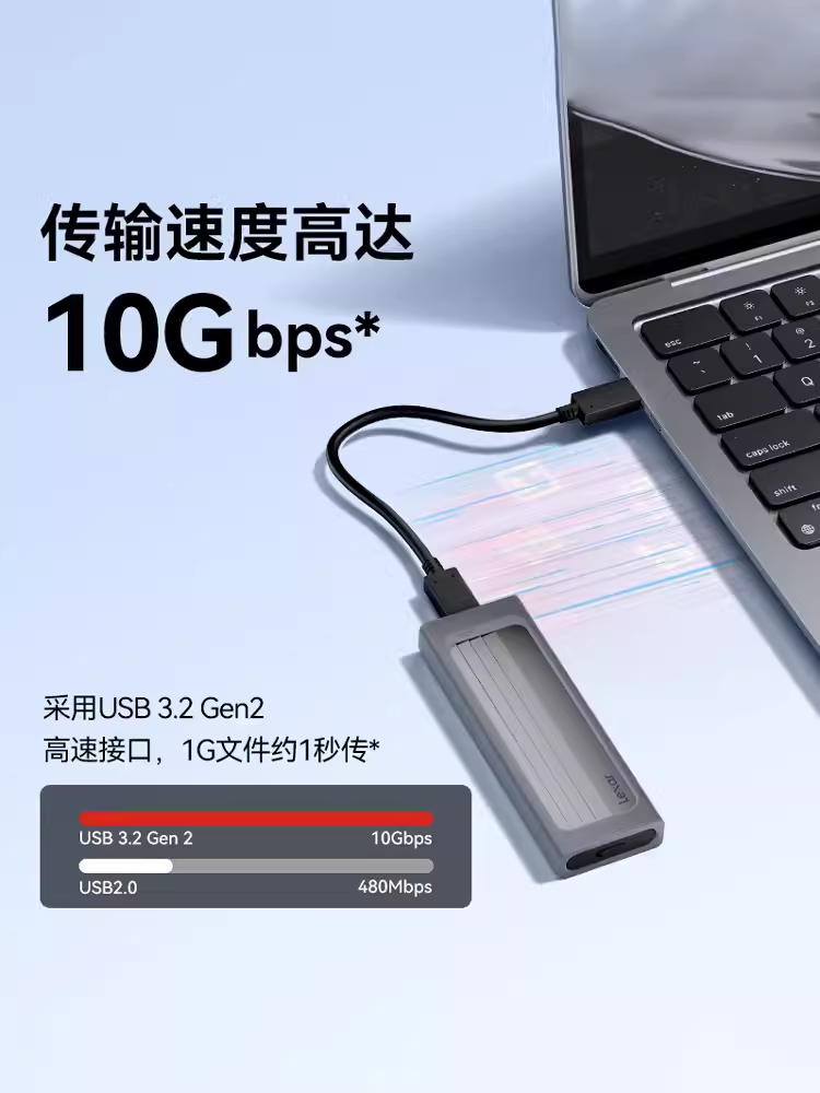 Lexar雷克沙E300/E350固态硬盘移动硬盘盒M.2 NVME/SATA双协议SSD - 图0