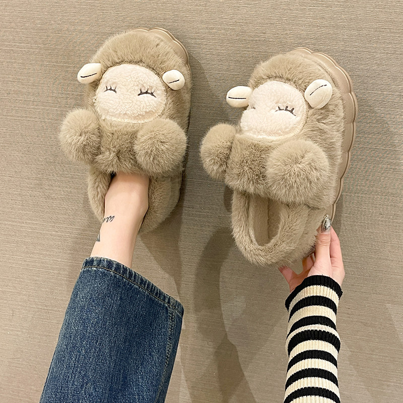 冬季外穿棉拖鞋女可爱兔子毛绒保暖室内居家包根厚底防滑月子棉鞋,淘宝优惠券,粉丝福利购,淘宝优惠卷