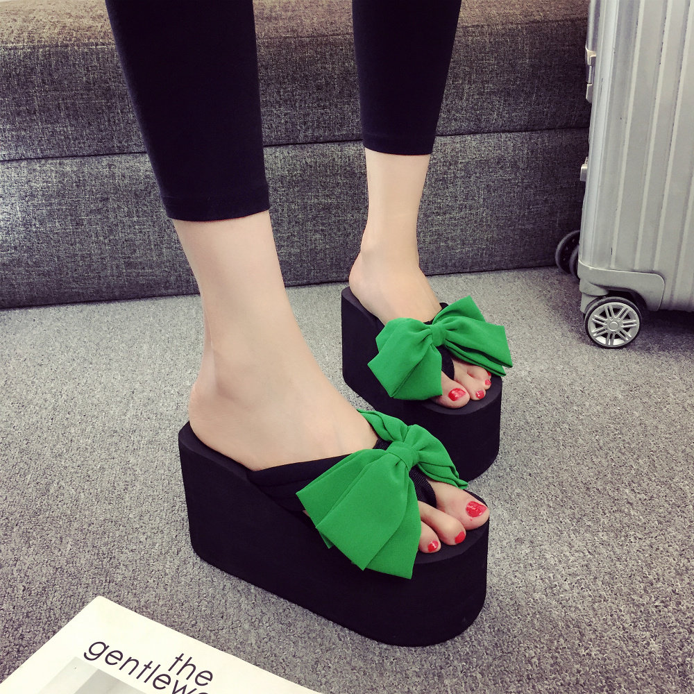 松糕厚底凉拖鞋蝴蝶结韩版2025夏季新款外穿时尚坡跟人字拖夹脚女,淘宝优惠券,粉丝福利购,淘宝优惠卷