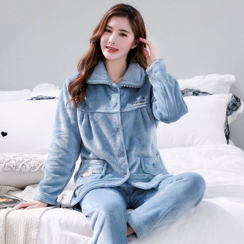 秋冬季加厚睡衣女士法兰绒妈妈长袖保暖套装珊瑚绒可爱卡通家居服,淘宝优惠券,粉丝福利购,淘宝优惠卷