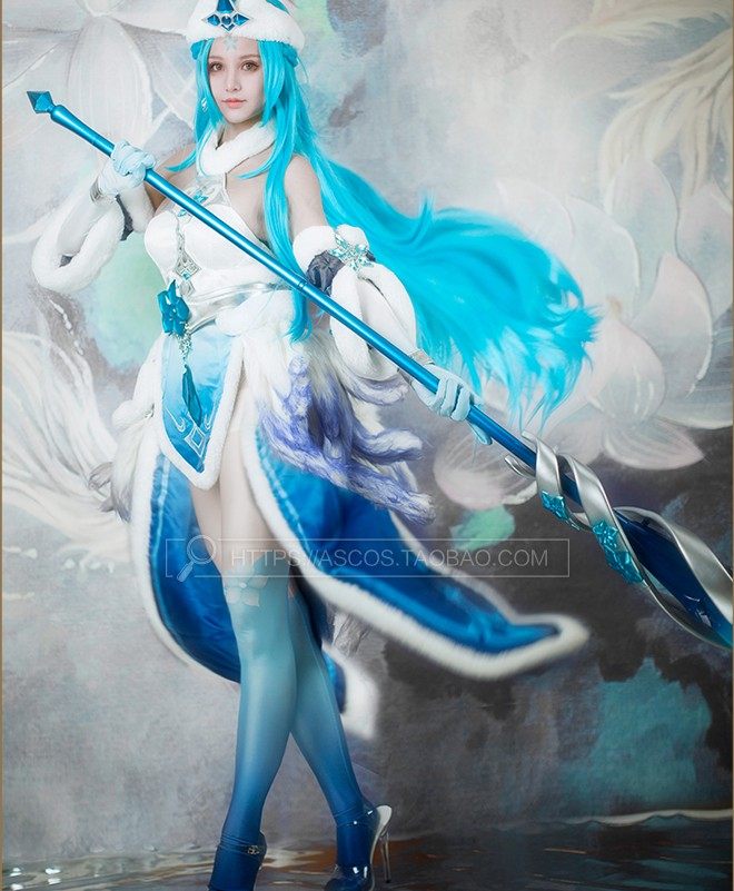 龙妹妹cos服出租王者荣耀王昭君冰雪之华cos新版原皮全套_虎窝淘