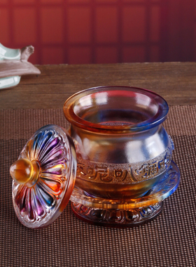 古法琉璃六字大明咒圣水杯