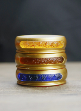 插电古法琉璃圆形佛像灯发光底座