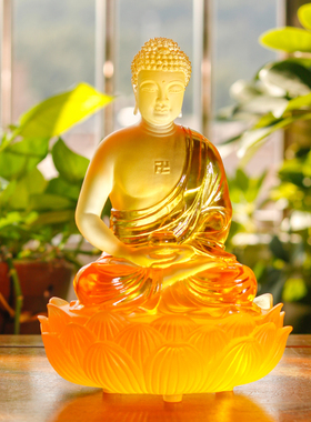 金色莲花发声佛像底座释迦牟尼佛