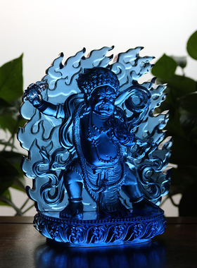 古法琉璃密宗深蓝色金刚手菩萨