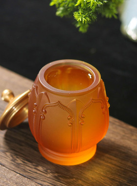 纯铜琉璃供奉神台佛龛中式供杯