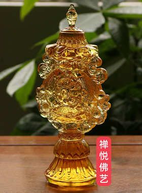 吉祥纯手工摆件琥珀色密宗法器