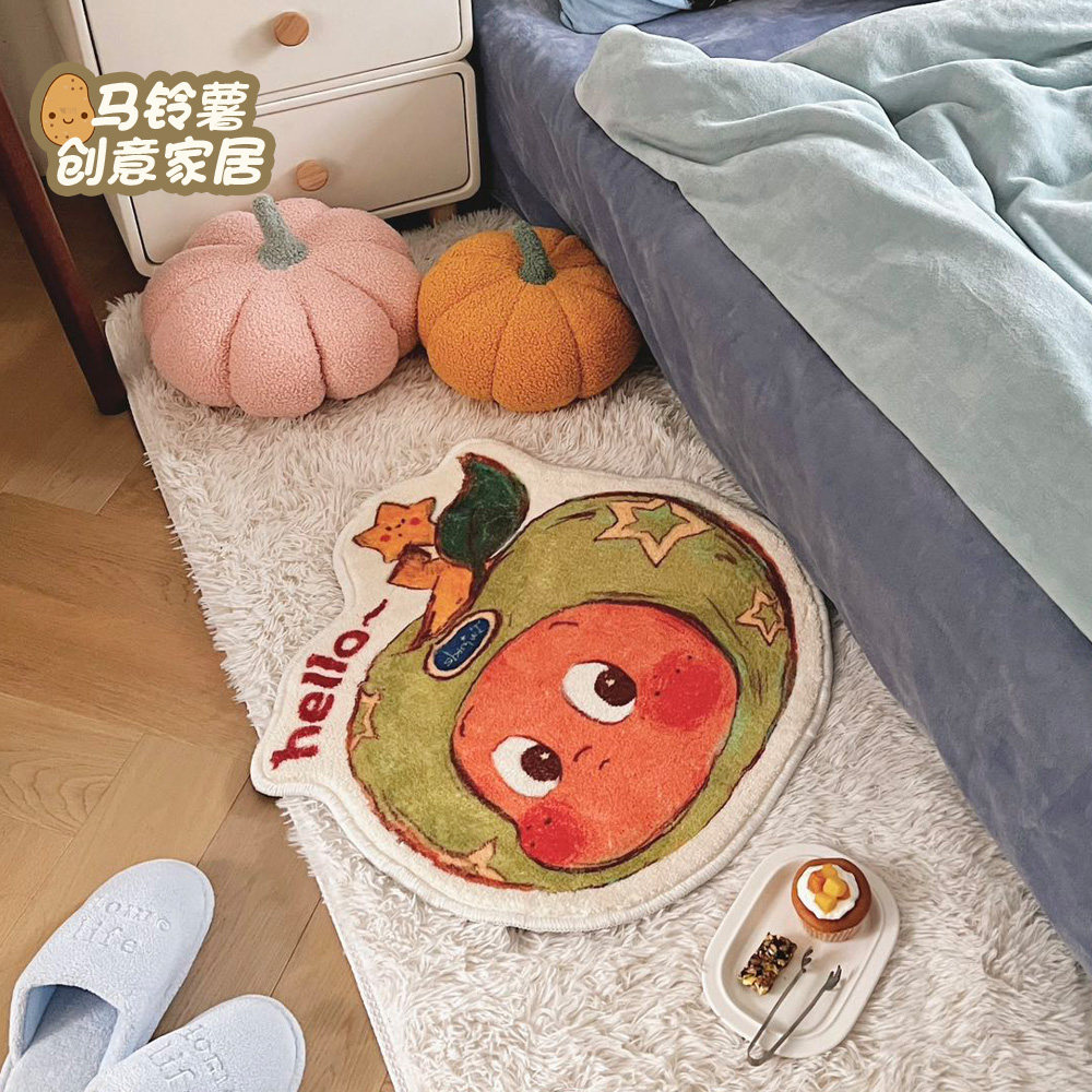 可爱星星人仿羊绒床边毯卧室客厅卡通异形毛绒地垫加厚防滑脚垫子,淘宝优惠券,粉丝福利购,淘宝优惠卷