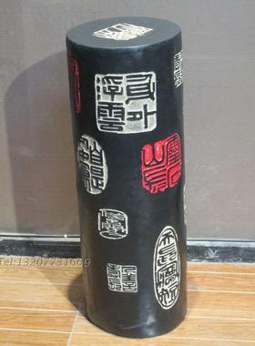 中式风印章展示柱墩子仿古工艺品
