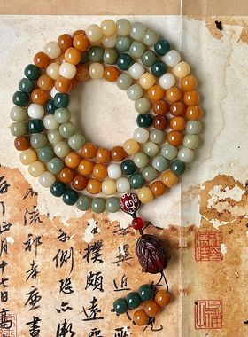 菩提根手串直播设计款108敦煌飞天高抛佛珠文玩男女盘玩手链批发