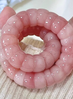 猪大肠白玉菩提根手串渐变手捻女学生解压盘玩绕指柔佛珠串珠手链