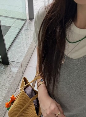 新中式复古S925纯银绿玉髓锁骨链翡翠色系中国风叠戴百搭项链女